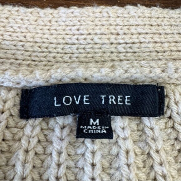 Love Tree Womens Cozy Cable Knit Crop Cardigan Sweater Medium Cream Cozy - Picture 10 of 11